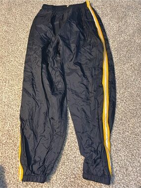 Steve & Barry's Navy Track Pants with Yellow & White Side Stripes